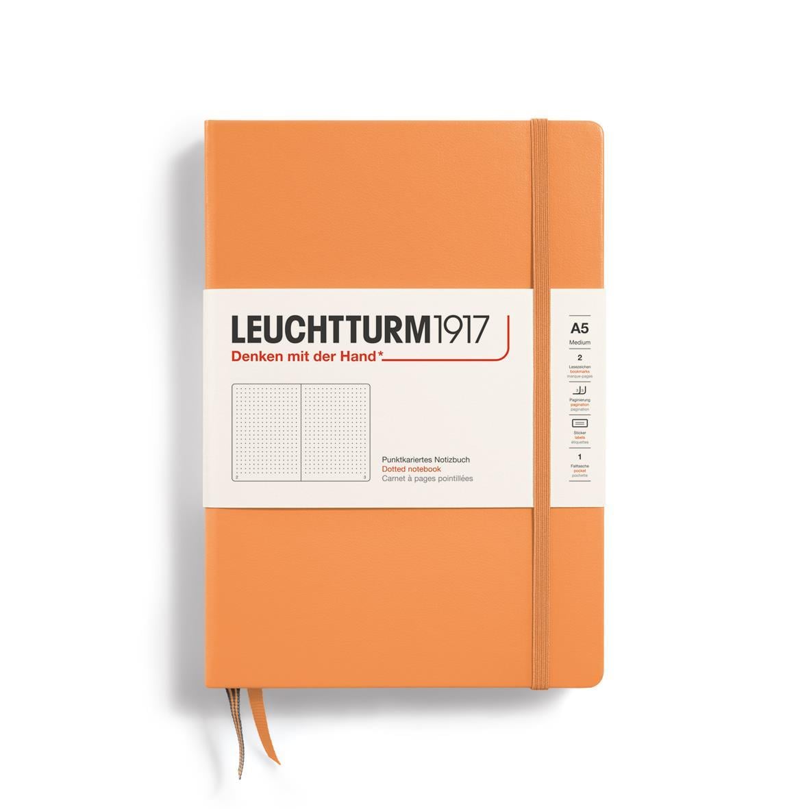 Leuchttrum 1917 Medium(A5) Sert Kapak, 251 Numaralandırılmış Noktalı Sayfa Defter Apricot 369780