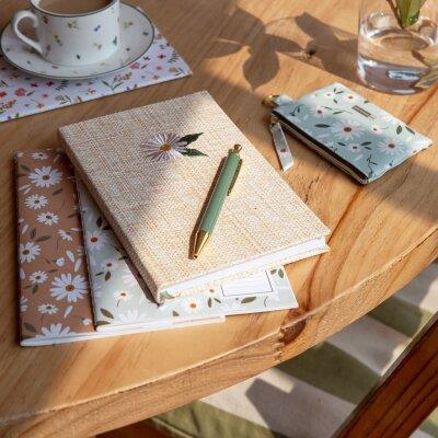 Miquelrius A5 Rafya Sert Kapak Çizgili Spring Flowers Defter