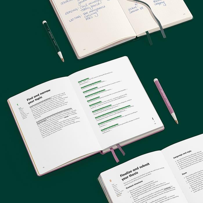 Leuchtturm1917 Thesis Journal Medium (A5), Sert Kapak, Tozlu Gül, İngilizce