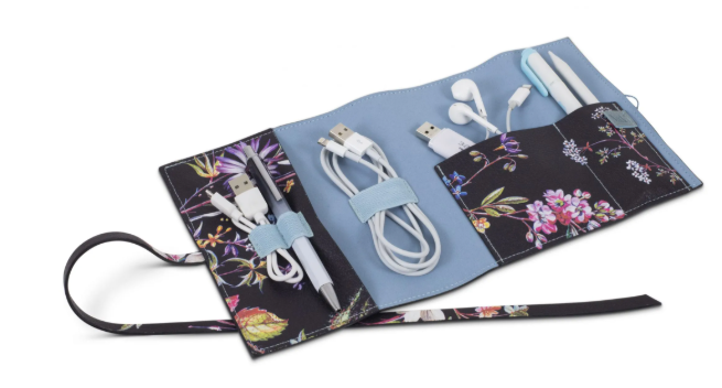 IF  V & A Bookaroo Tech-Tidy  Kablo Düzenleyici Kilburn Black Floral 