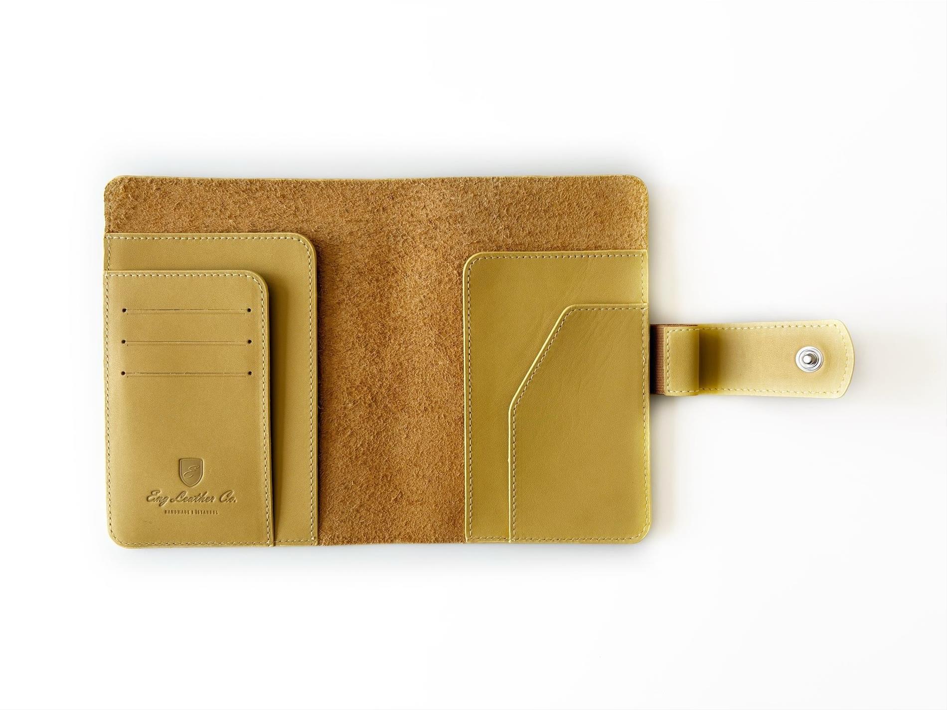 Eng Leather A6 Ebatlı Deri Defter Kılıfı ve Organizer - Sun Flower