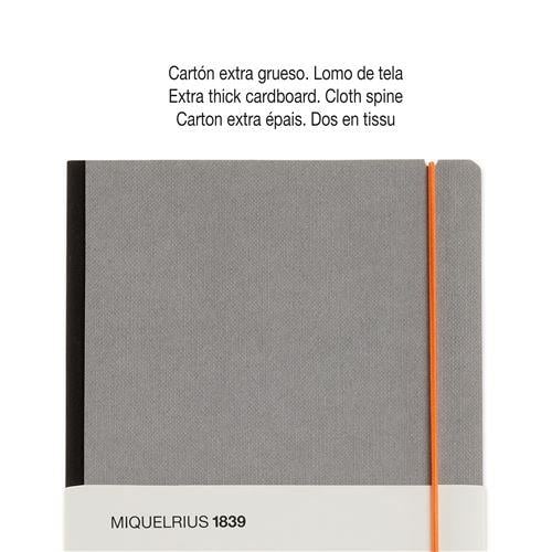 Miquelrius Retro Sert Kapak A5 Noktalı Lastikli Defter - Gri