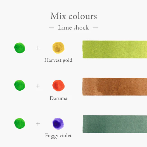 Kakimori Inkstand Colour Karıştırabilir Dolma Kalem Mürekkebi 35 ml - Lime Shock