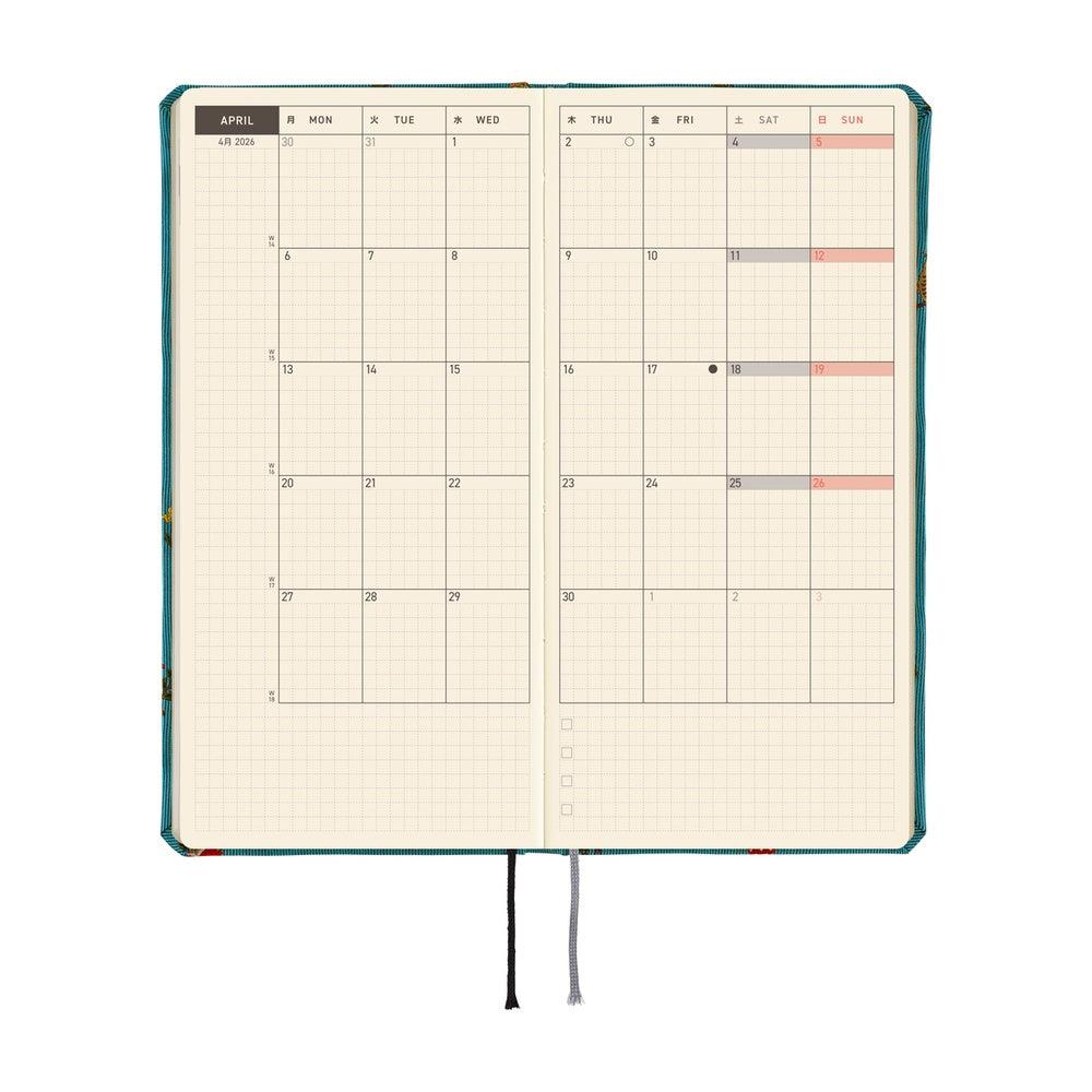 Hobonichi Ajanda Techo Weeks - English - Bow & Tie: In the Forest - 2026 Jan Start