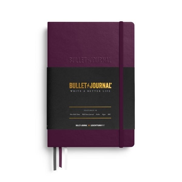 Leuchtturm 1917 Bullet Journal , Orta Boy (A5), Sert Kapak, 206 Numaralı Sayfa Noktalı Defter Purple 400425