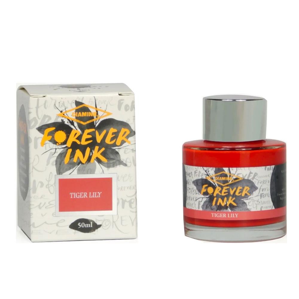 Diamine Forever Permanent & Waterproof Pigment Şişe Mürekkep 50ml Tiger Lily