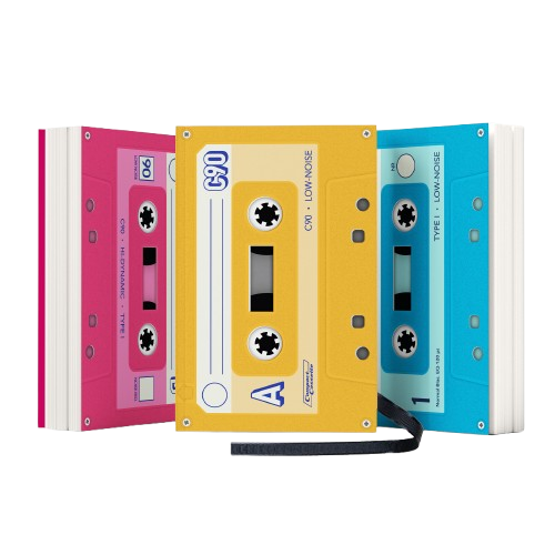 Suck UK 3'lü Kaset Şeklinde A7 Mini Çizgili Defter Seti