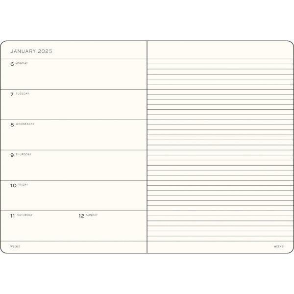 Leuchtturm1917 2025 Haftalık Planlayıcı ve Not Defteri, Tablet Boy (B5), 144 Sayfa, İngilizce, Çizgili, Black 370638