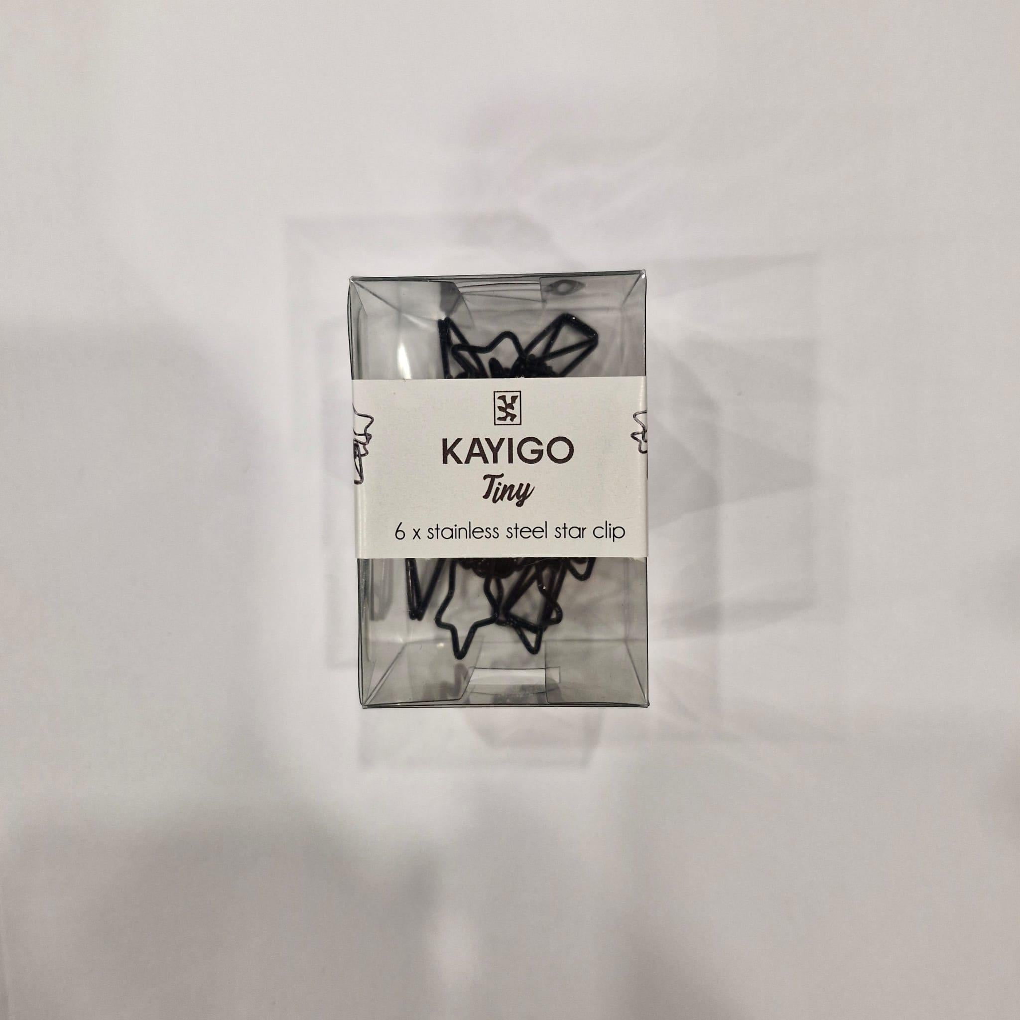 Kayigo Tiny Paslanmaz Çelik Yıldız Klips Altılı Siyah