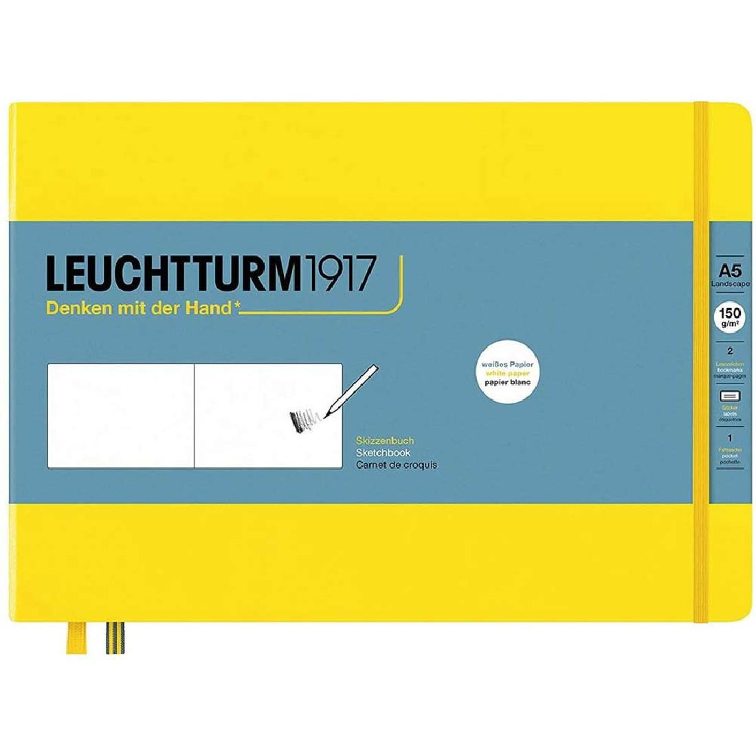 Leuchtturm1917 Sketchbook  Landscape Medium A5 112 pages 210 x 145 mm Lemon 362368