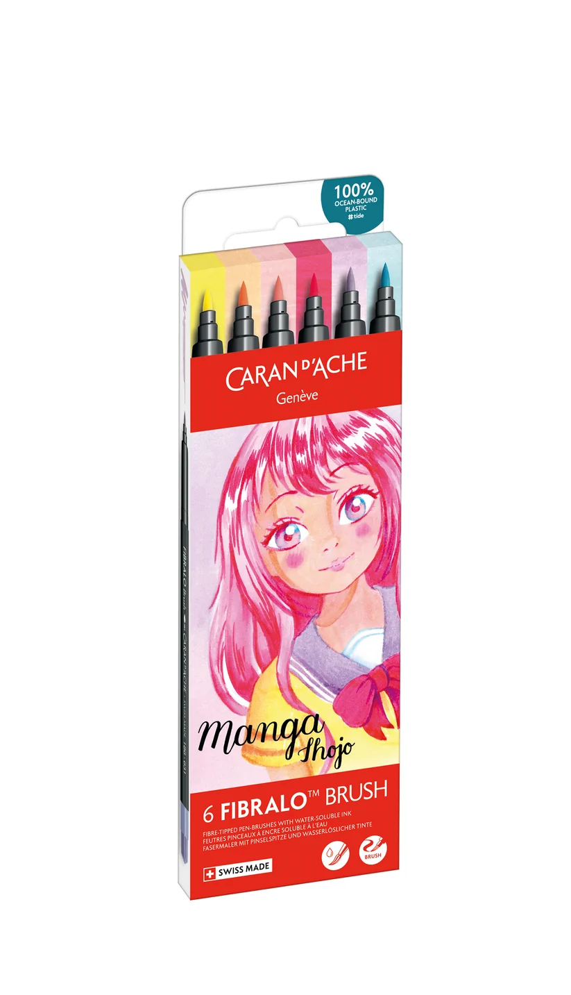 Caran d'Ache Fibralo™ Brush Manga Shojo 6'Lı Keçeli Kalem Seti 186-801