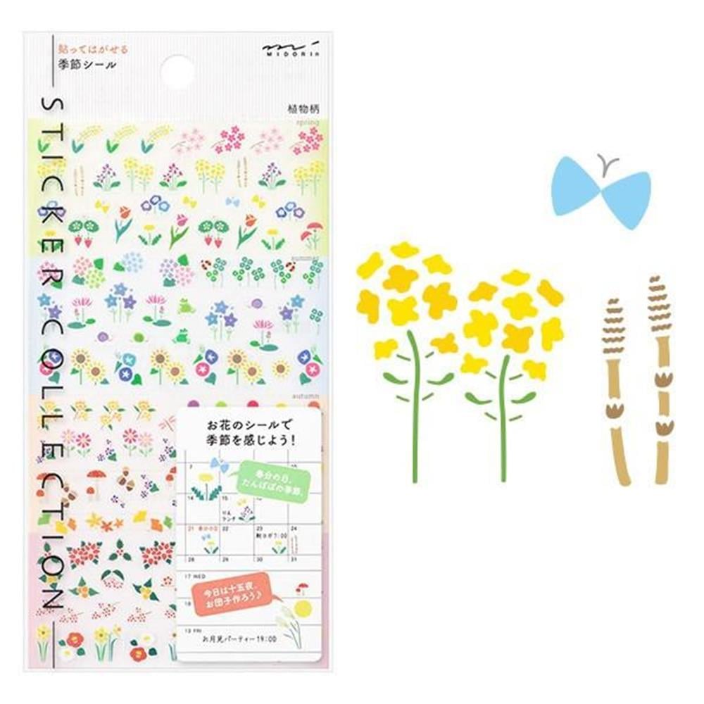 Midori sticker season botanical pattern