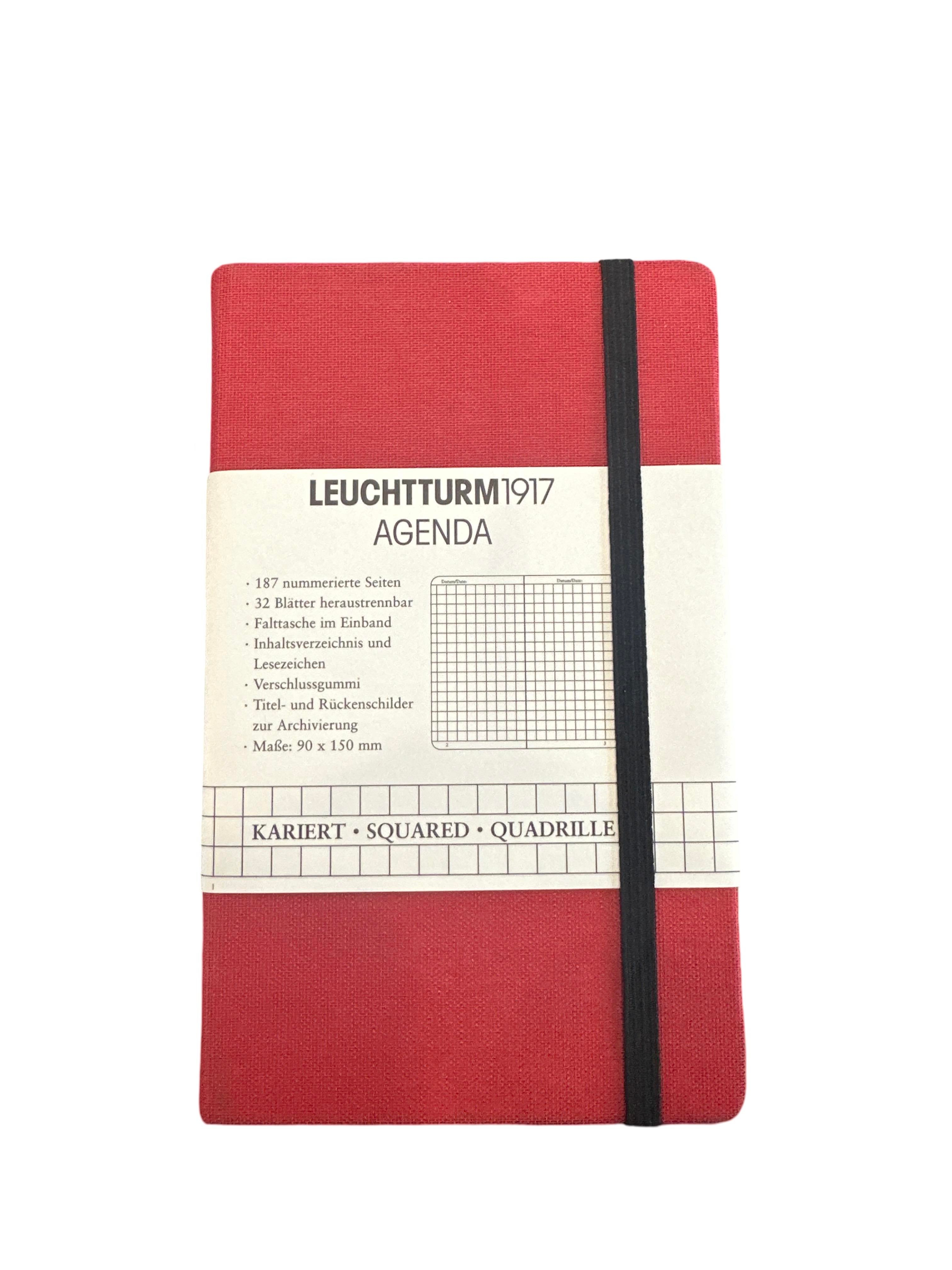 Leuchtturm1917 Limited Edition Kumaş Kapak Siyah Bantlı A6 Kareli Defter Red 300206