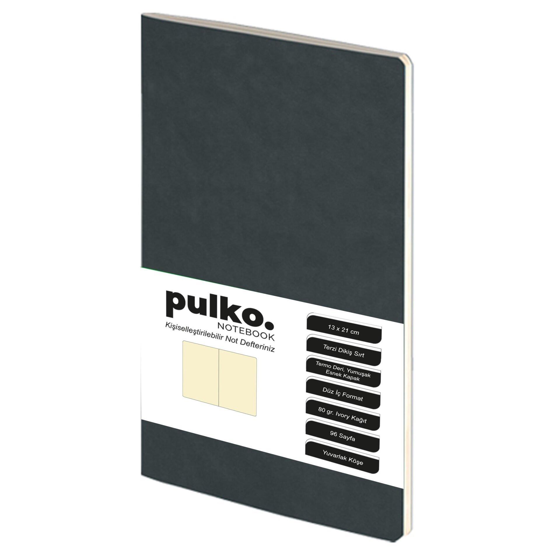 Pulko Terzi Dikiş 13x21 cm Çizgisiz Defter Siyah