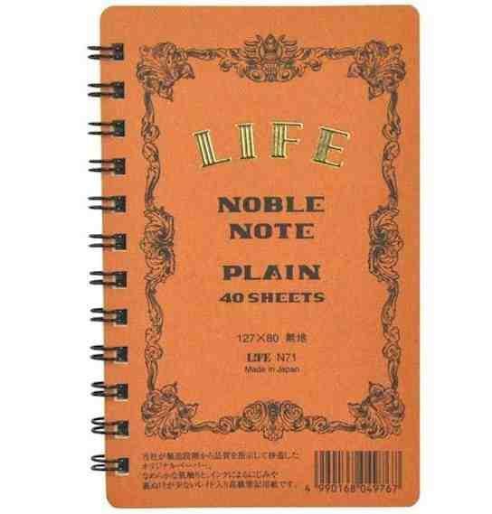 Life Noble Japon Dolma Kalem Uyumlu Mini Telli Defter A7 Çizgisiz N71