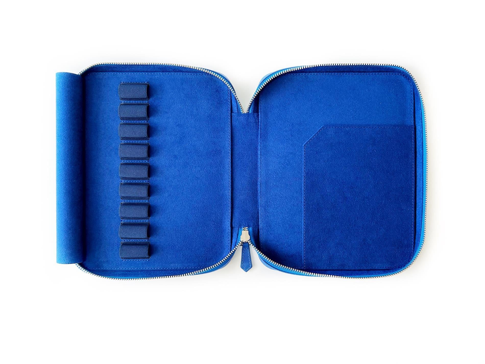 Eng Leather Prussian Blue 9 lu Kalem Kılıfı ve A5 Notluk