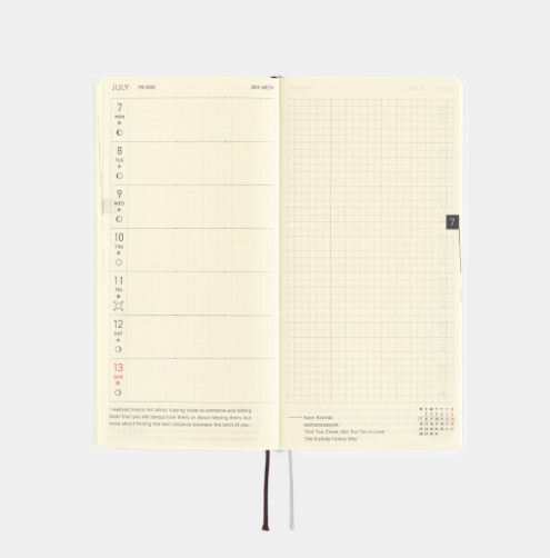 Hobonichi Techo Weeks 2025 Hiroko Kubota: Night Cherry Blossom Snow Globe Ajanda/Planner