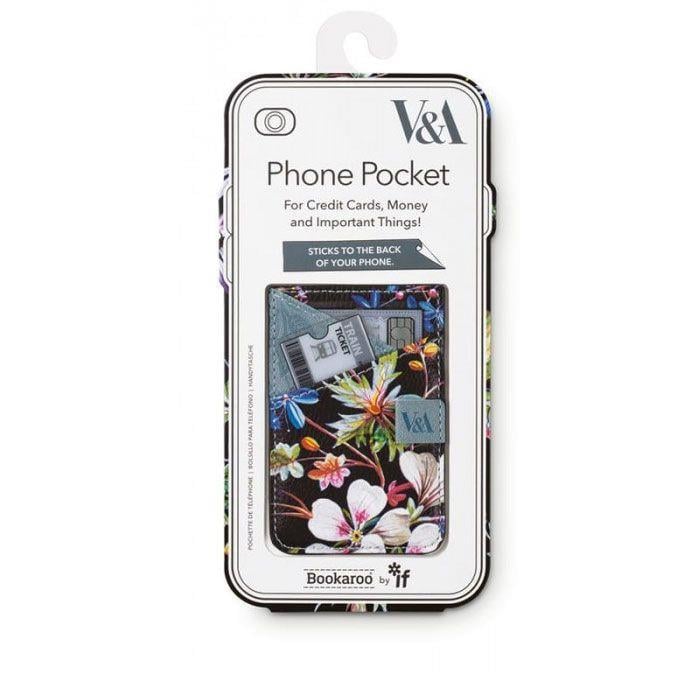  IF V&A Bookaroo Phone Pocket Telefon Kartlığı Kilburn Black Floral