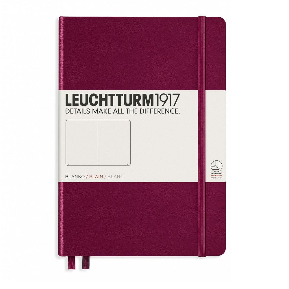 Leuchtturm1917 Not Defteri Orta Boy (A5), Sert Kapak, 251 Numaralandırılmış Sayfa, Düz, Port Red 359697