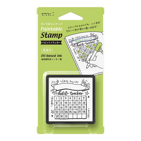 Midori Paintable Penetration Stamp Damga - Large Size - Habit Tracker 35392006