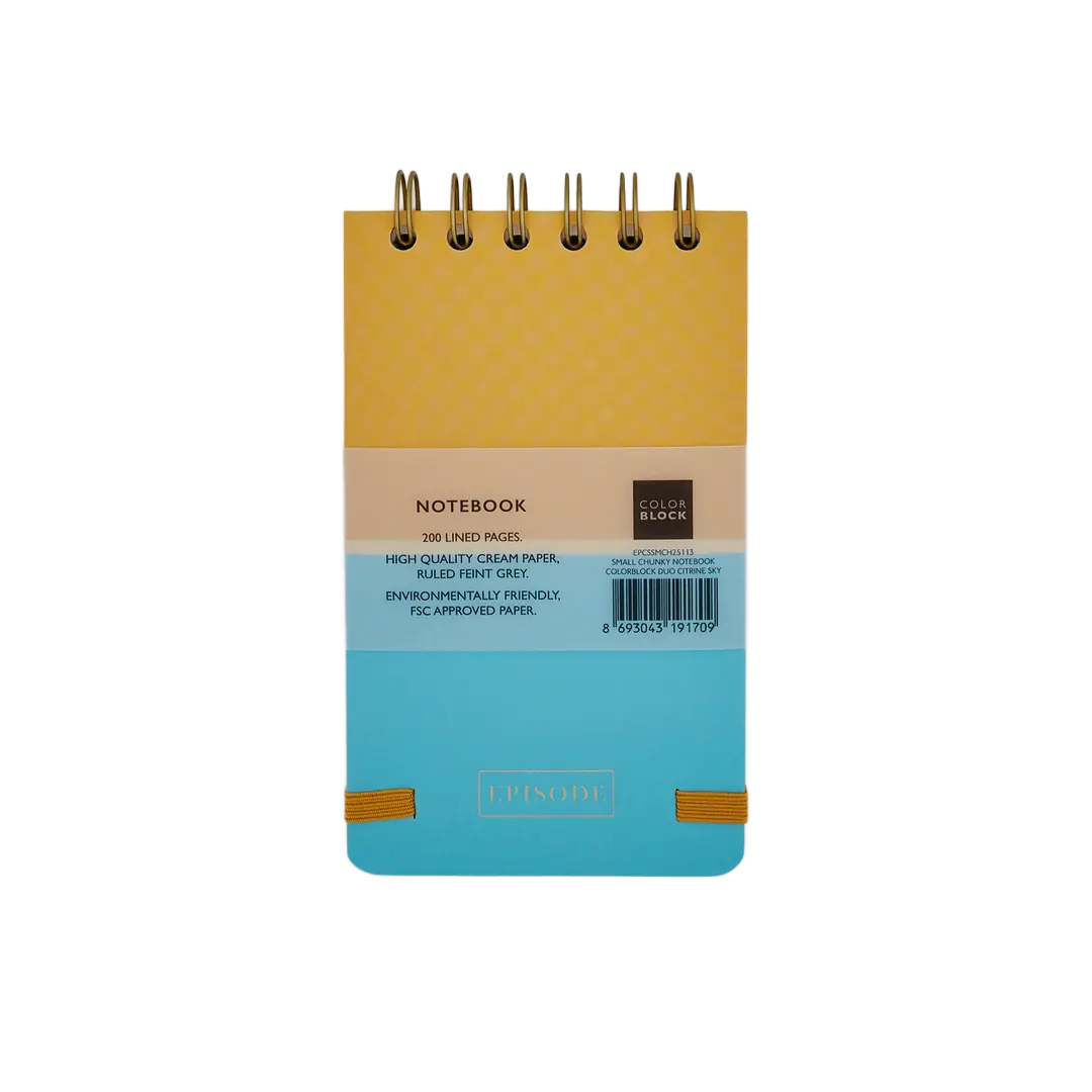 Episode Colourblock Duo Citrine Sky Spiralli Küçük Not Defteri