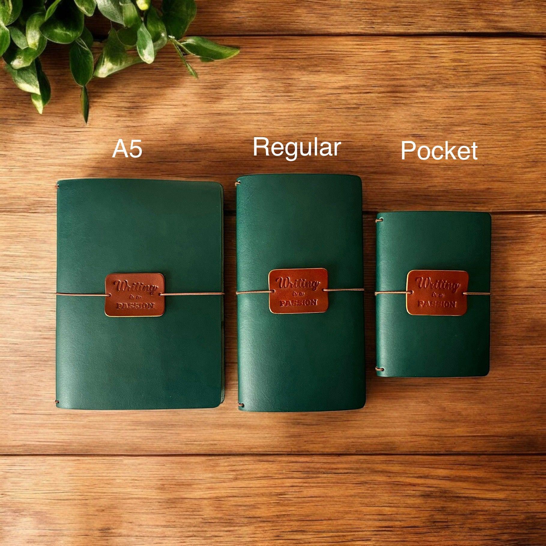 Aegean  Leather Pasaport Size Deri Defter Kılıfı Yeşil