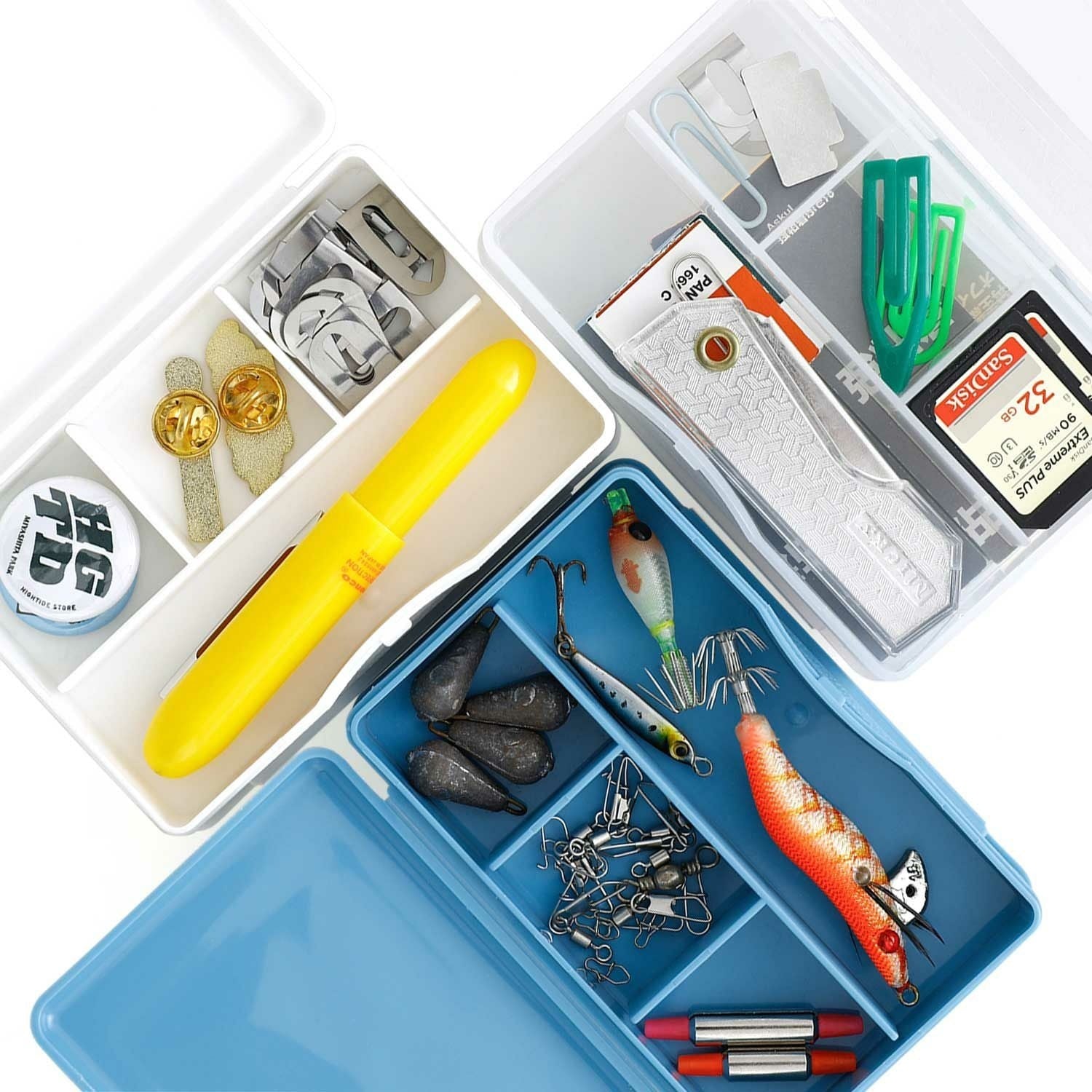 Penco Storage Container Plastik Çift Taraflı Kalemlik & Kutu Light Blue EB046 LBL
