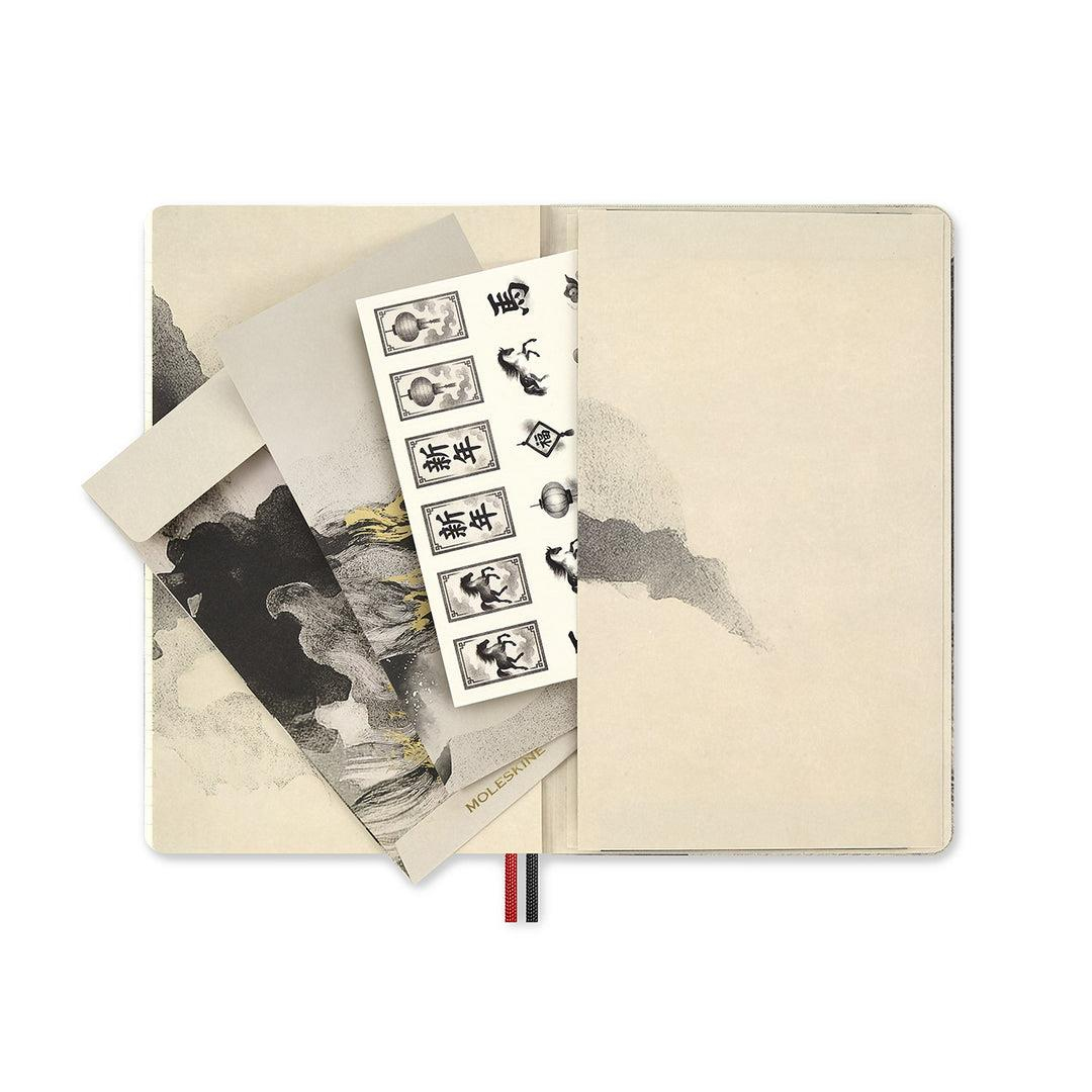 Moleskine Year of the Horse Limited Edition Sert Kapak Çizgili Defter Krem