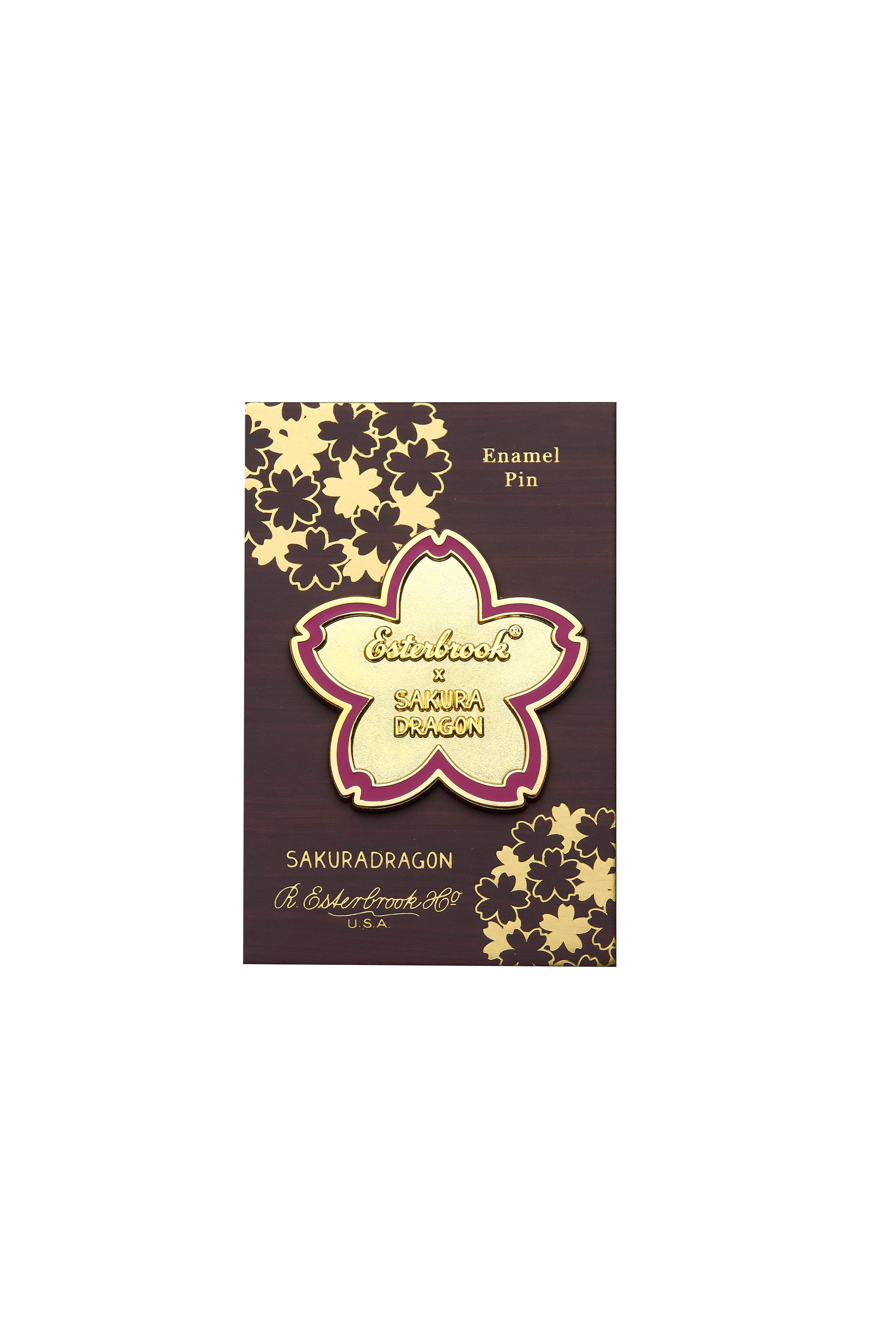 Esterbrook Sakura Dragon Lapel Pin Yaka Rozeti Flower