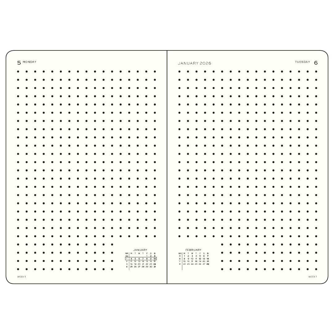 Leuchtturm1917 Planner 2027 - 12M Günlük Planner Noktalı Medium A5 2027 İngilizce Sunflower 400335
