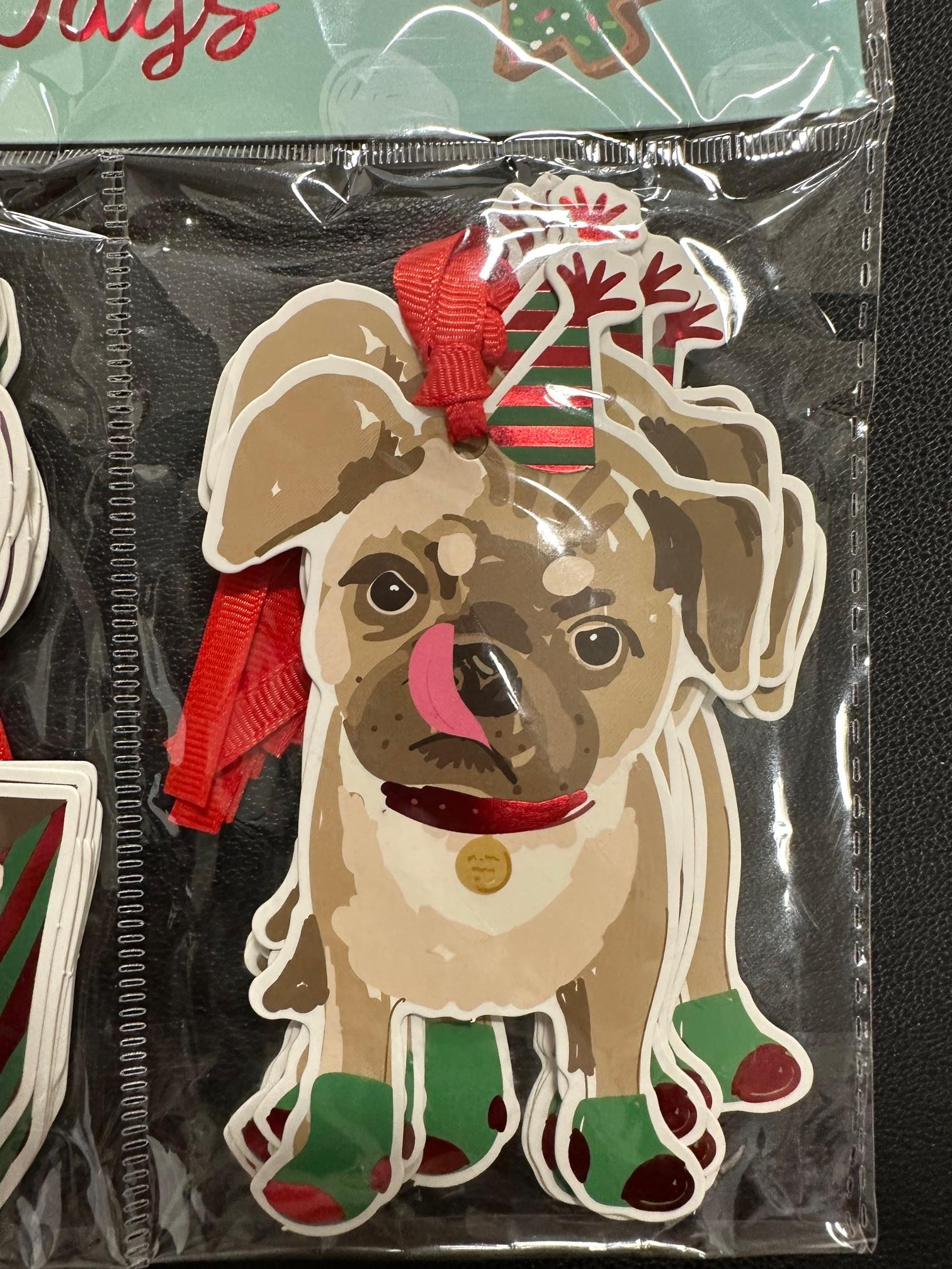 New Year Cute Dog & Cookie House Jumbo Gift Tag 30'lu Paket