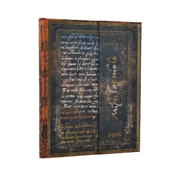 Paperblanks 2026 English Diary  Michelangelo, Handwriting Ultra Hor Ajanda