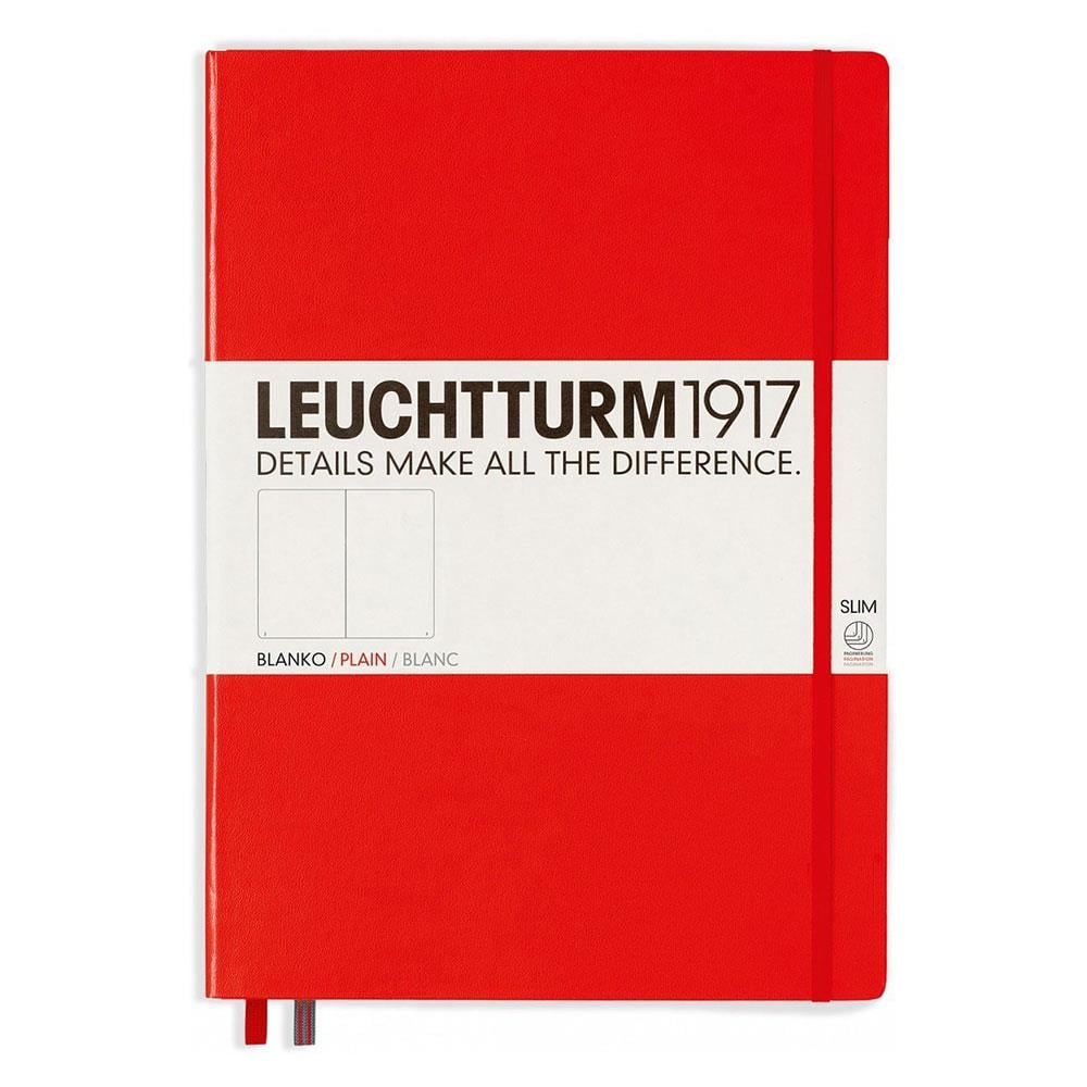 Leuchtturm1917 Master Slim A4+ Çizgisiz Defter Red 343314