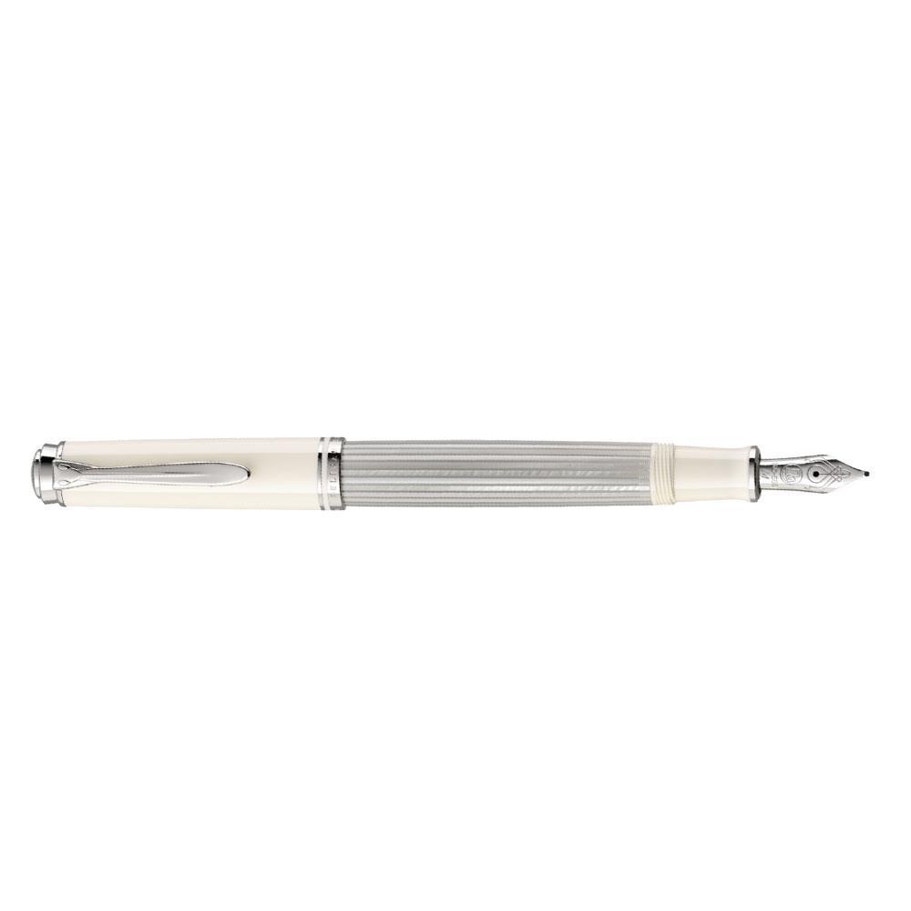 Pelikan Souveran M405 Dolma Kalem Silver White Fine ( F) Uç