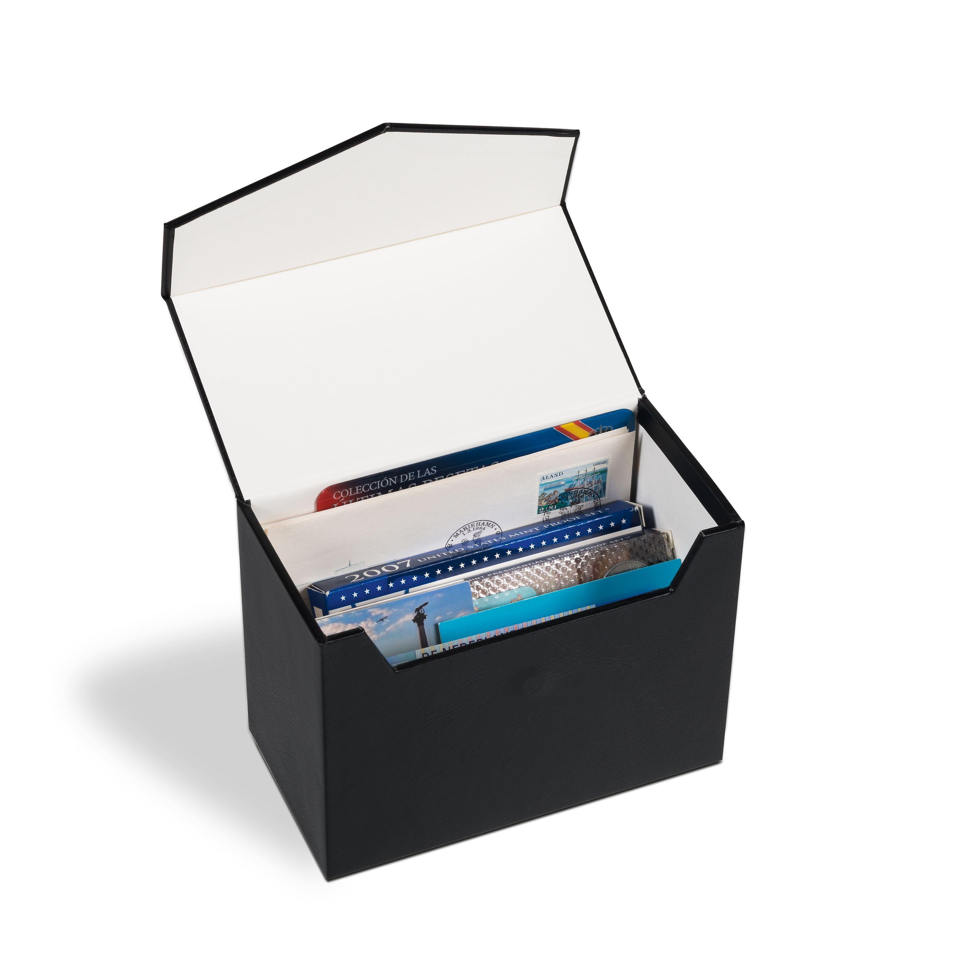 Leuchtturm LOGIK Mini Arşiv Kutusu, Siyah Boyut 170 x 120 mm, (Kartpostal, Zarf, FDC, Kağıt Para için) (Ref. No.: lu359415)