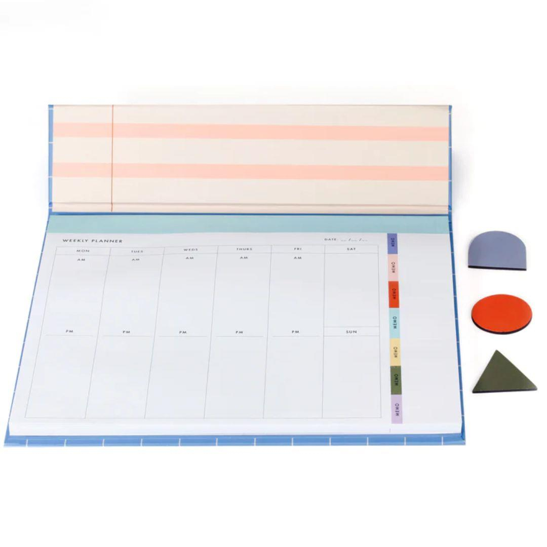 Kikkerland Inkerie Retro-Design Weekly Desk Planner Haftalık Planlama Seti