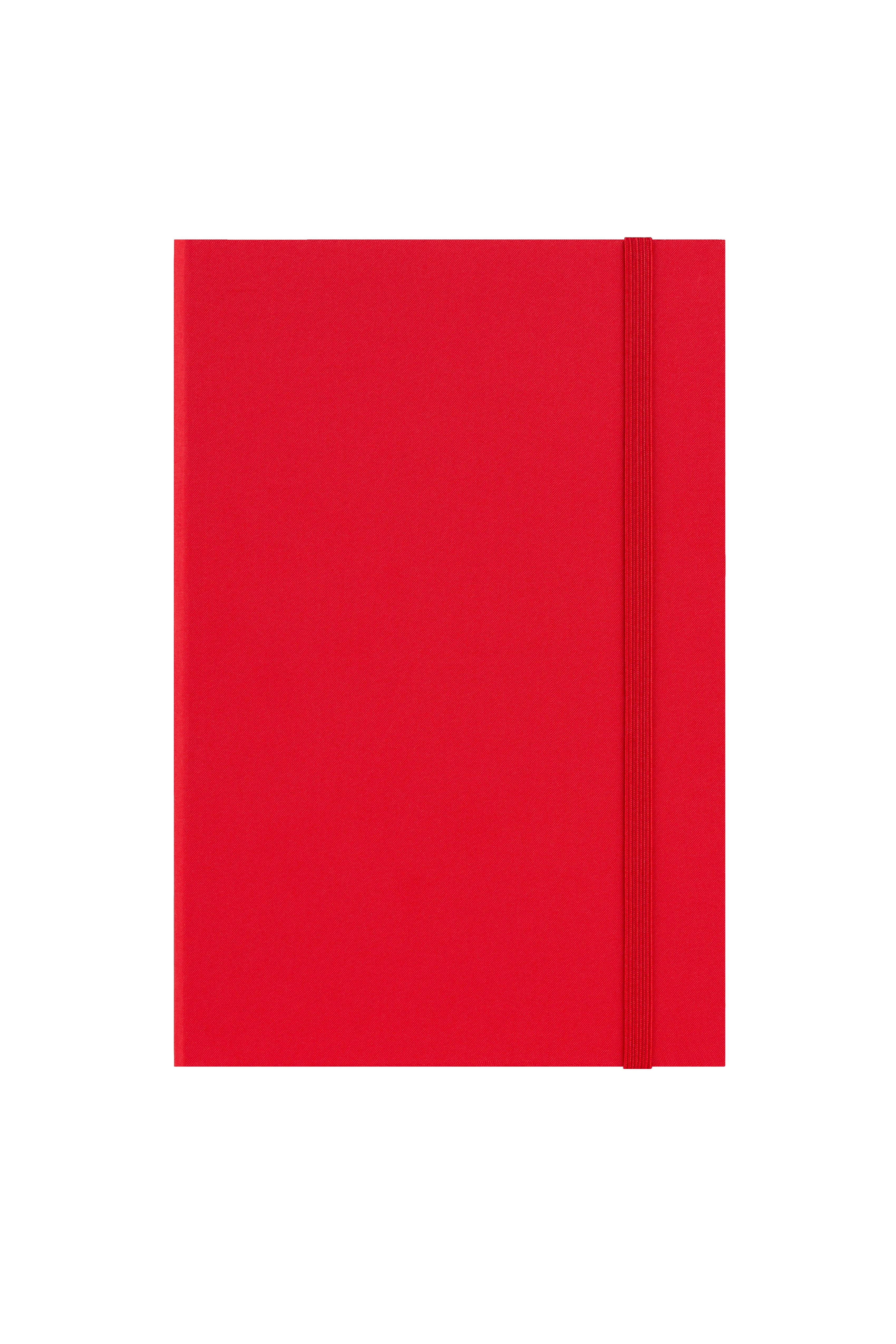 Laton Kokea A5 Keten Kumaş Sert Kapaklı Defter Red