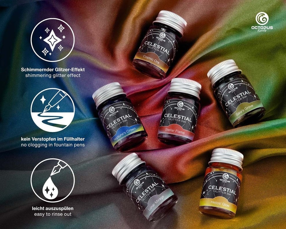 Octopus Fluids Celestial Glitter Mürekkep 10 ml - Gaia's Grove