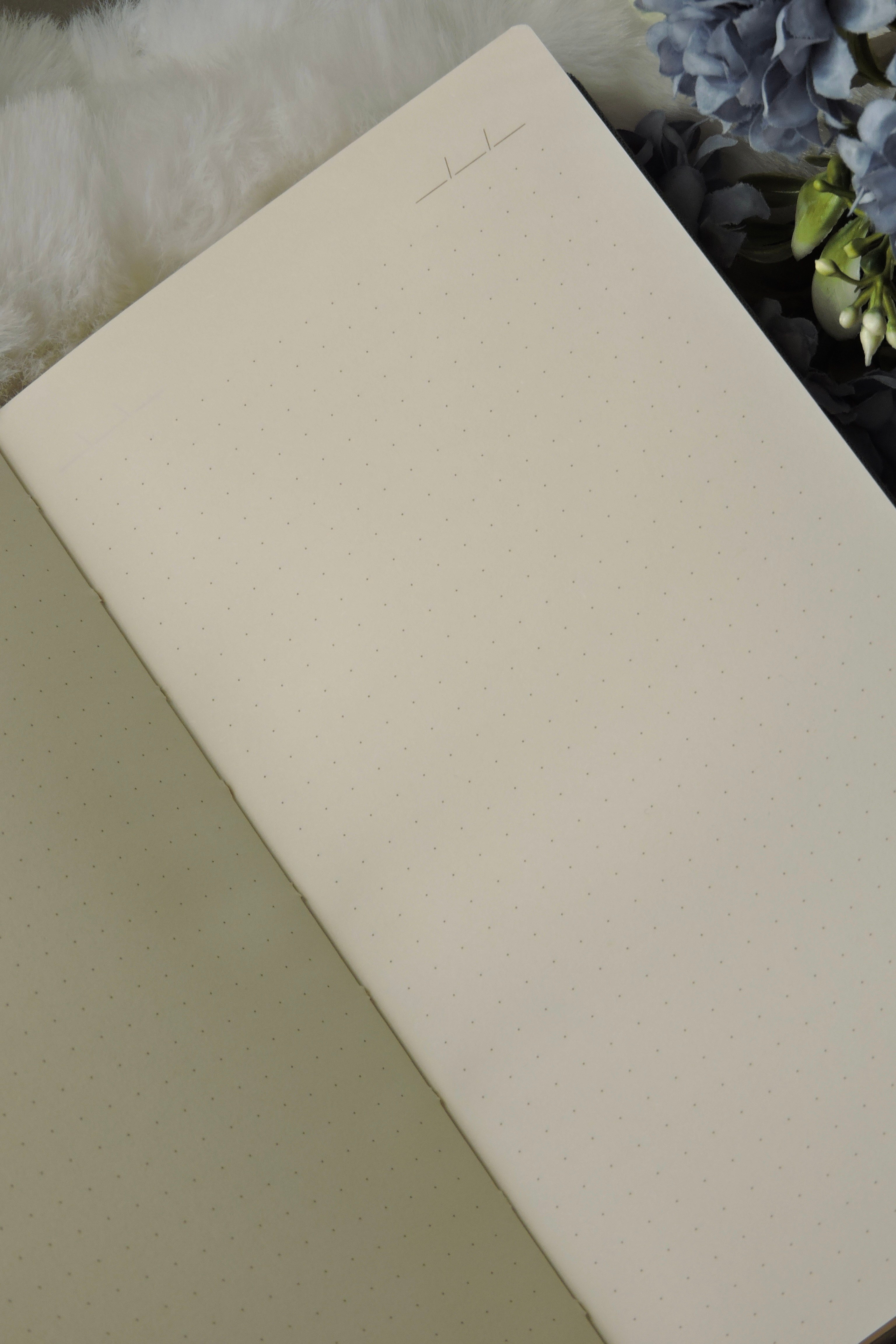 Nova Crafts Keten Yaldız Kapak Noktalı Defter 10x20.5 cm. 90 gr. Ivory 224 sy. Yaldız Kenar, Cream