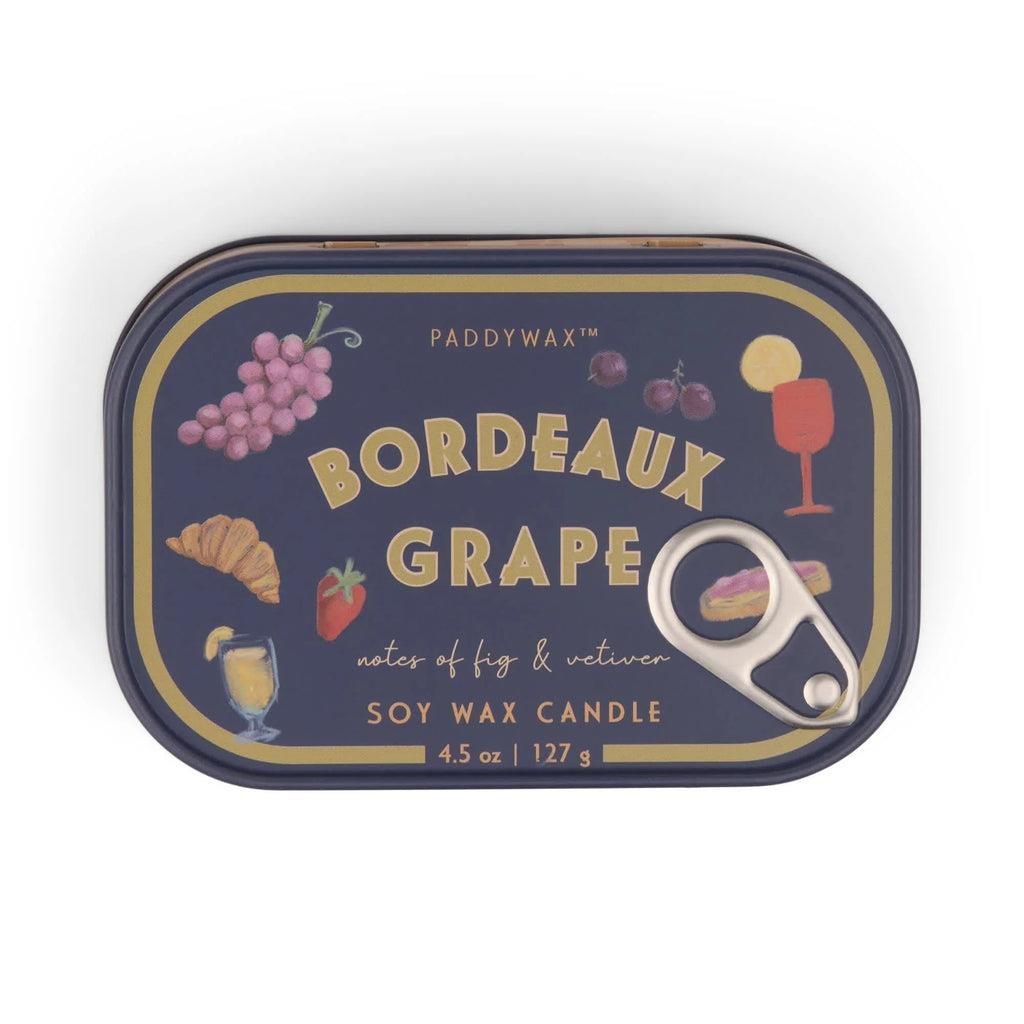 Paddywax Bistro  Grapes Printed Tin Candle - Bordeaux Grape 127 gr Mum