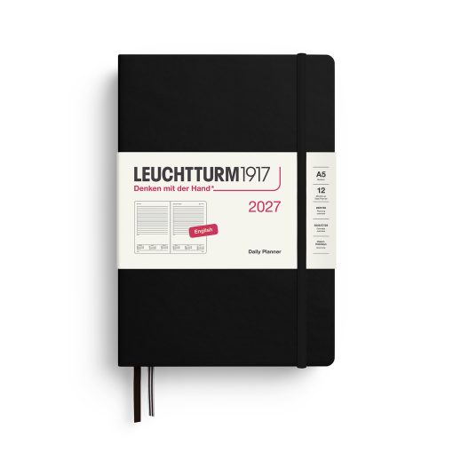 Leuchtturm1917 Planner 2027 - 12M Günlük Planner Medium A5 2027 İngilizce Black 400324