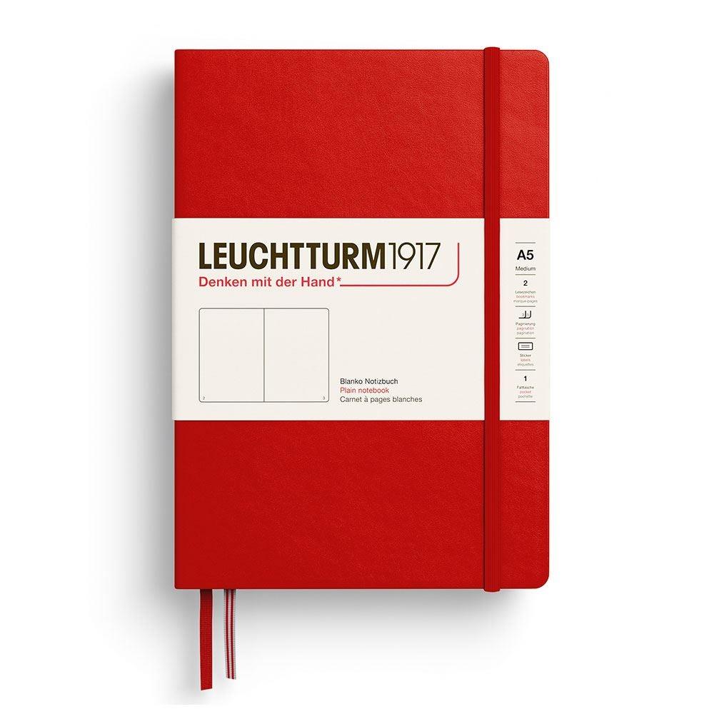 Leuchtturm1917 Not Defteri Orta Boy (A5), Sert Kapak, 251 Numaralandırılmış Sayfa, Düz, Kiraz