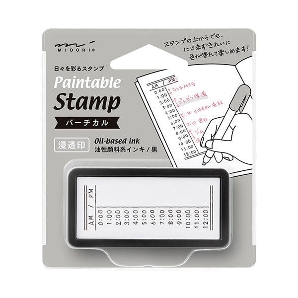 Midori Paintable Penetration Stamp Damga - Half Size - Vertical Timeline 35512006