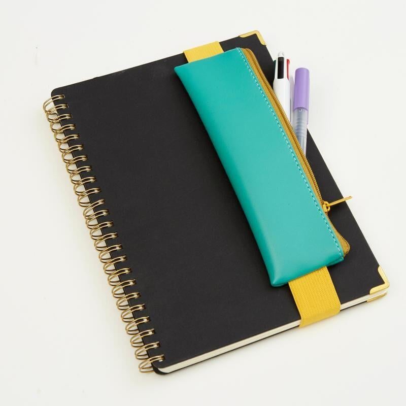 Kikkerland Defter Üstü Renkli Fermuarlı & Lastikli Kalemlik