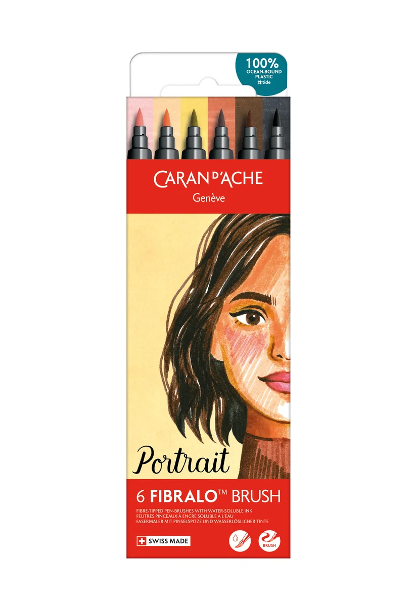 Caran d'Ache Fibralo™ Brush Portrait 6'Lı Keçeli Kalem Seti 186_803