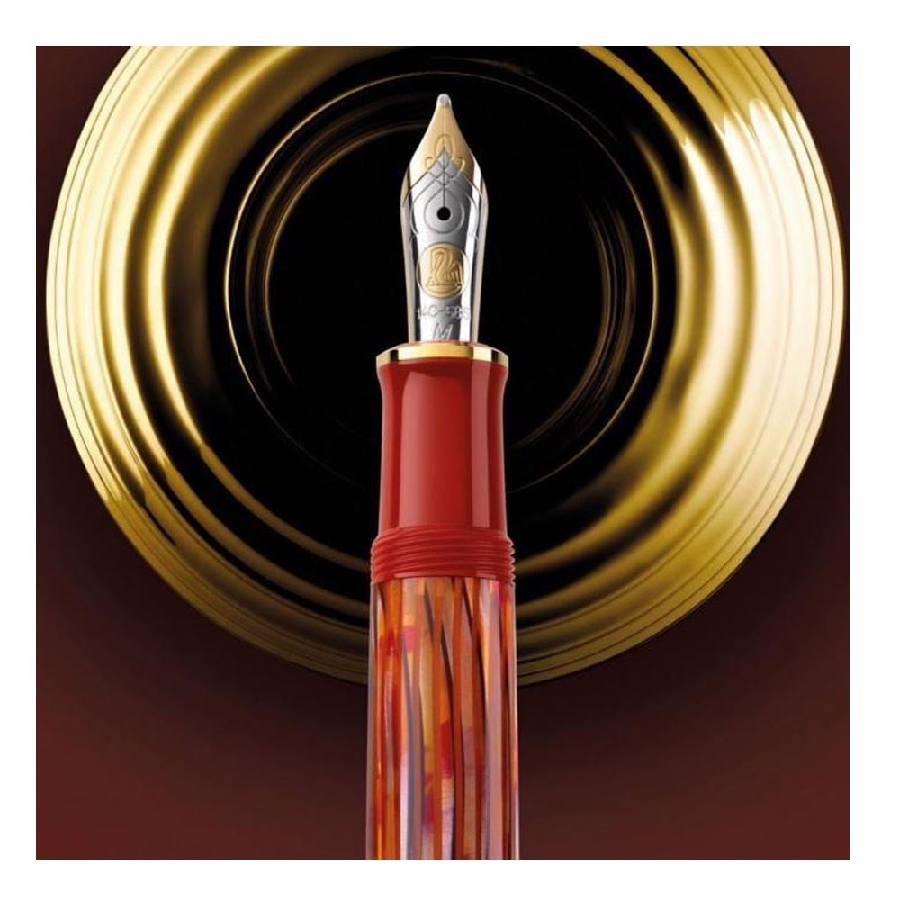 Pelikan Souveran Series M600 Tortoiseshell Red Dolma Kalem EF Uç