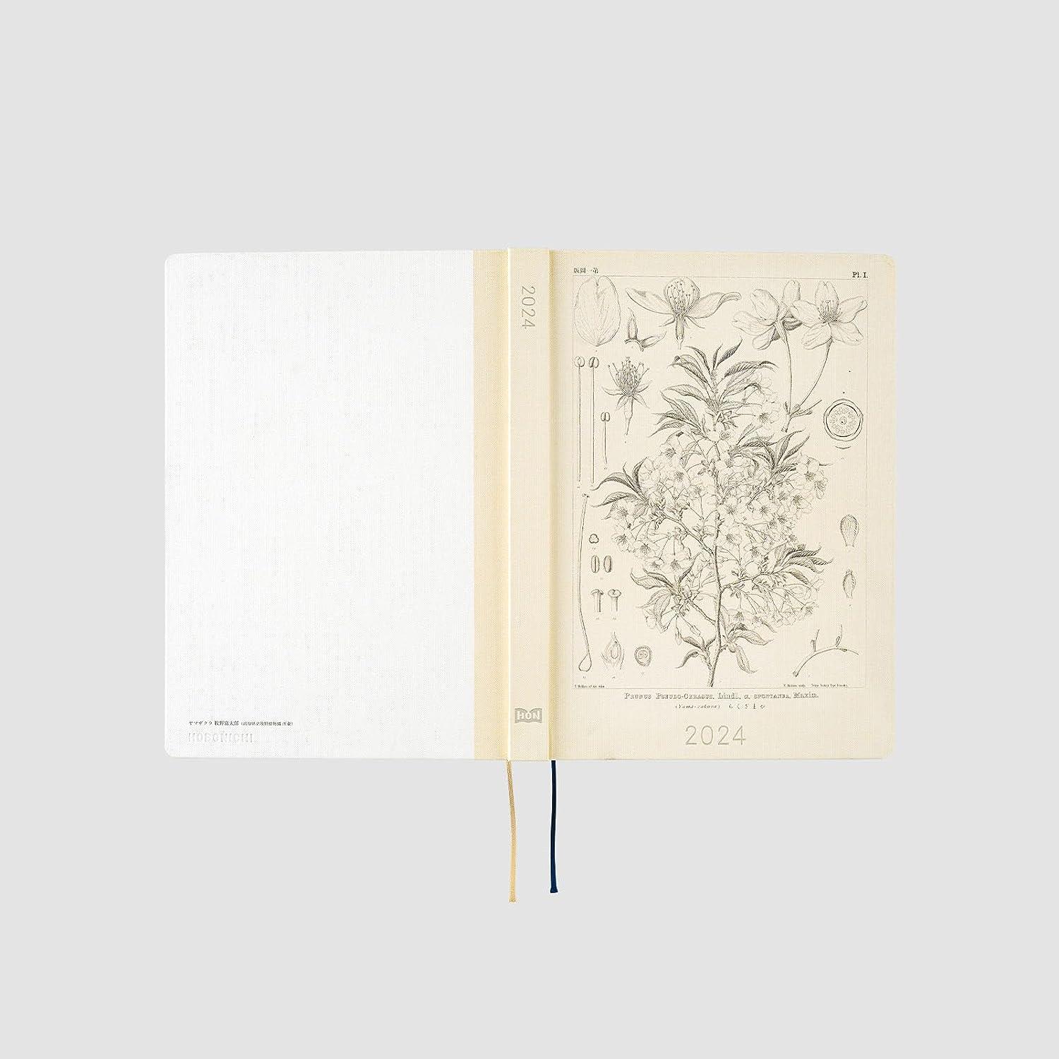 Hobonichi Techo 2024 Tomitaro Makino: Yamazakura HON / A5 Size / Daily / Jan start / Mon start - Japanese Edition