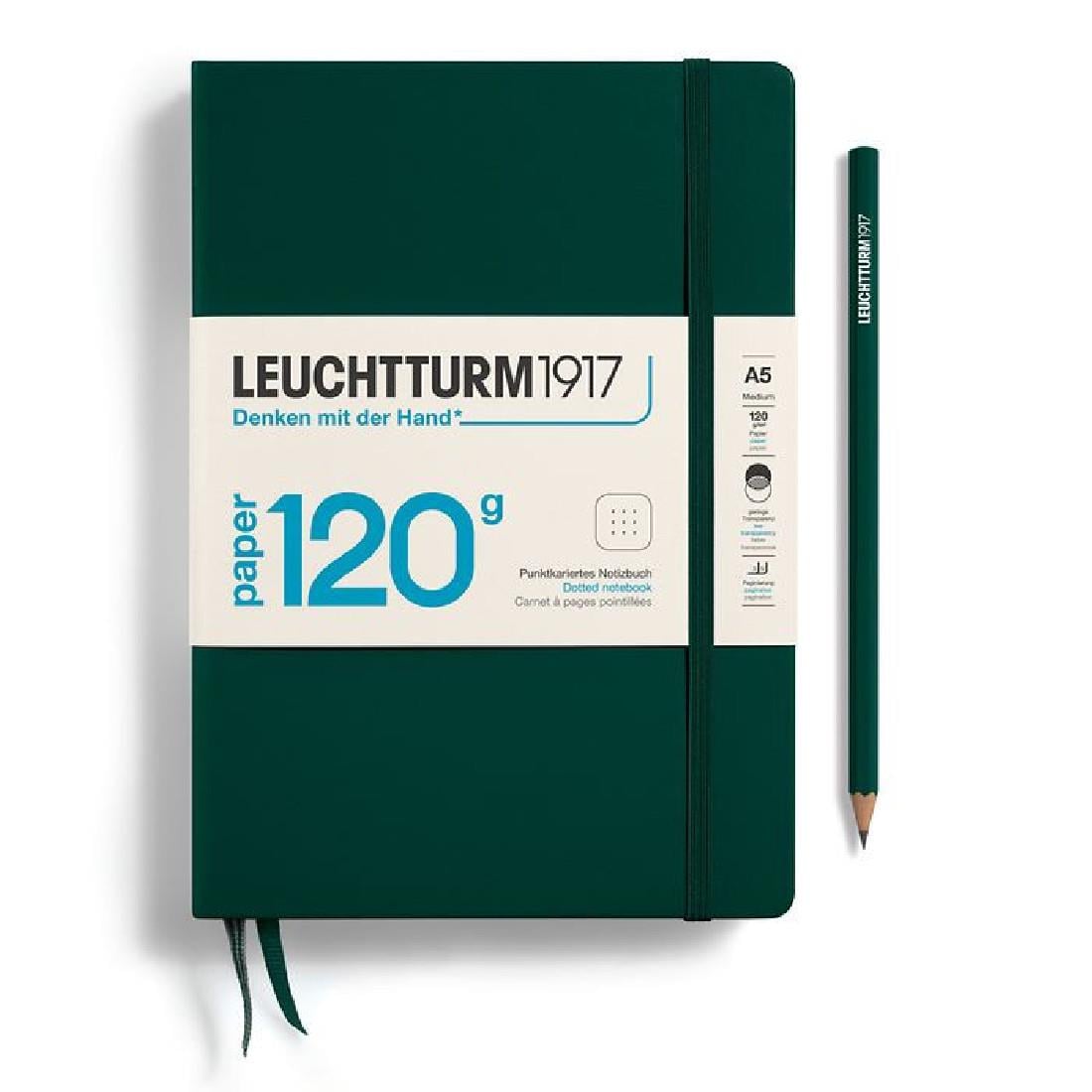Leuchttrum 1917 Superior Paper Edition 120 g/m² Sert Kapak, A5, Noktalı Forest Green 370341