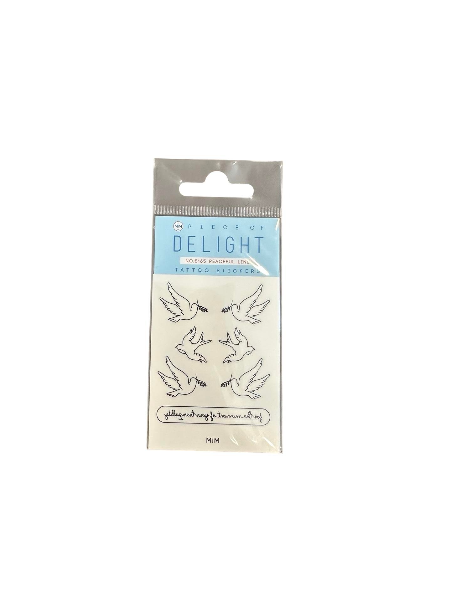 Piece of Delight Temporary Tattoo Stickers Geçici Peaceful Line