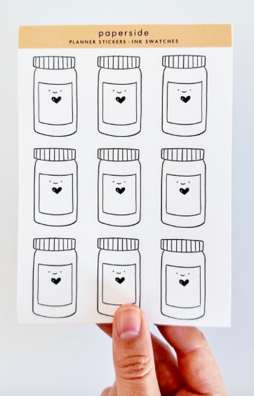 Ink Swatches White Sticker Seti